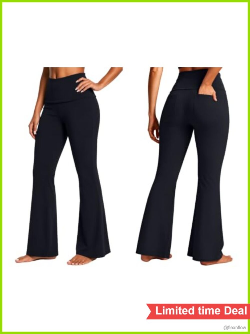 Buttery Soft Foldover Flare Yoga Pants Bootcut Leggings with Pockets Mid Rise